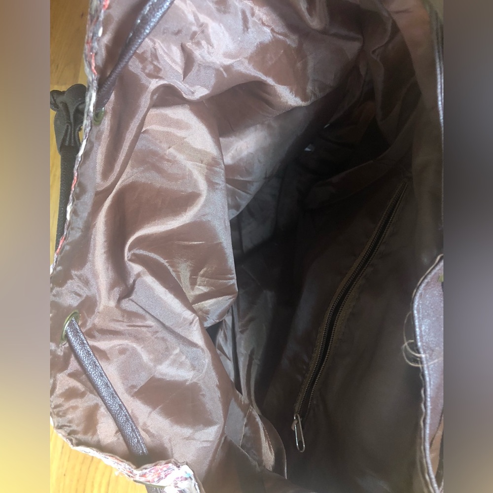 NWOT Sequin Patterned Backpack with Brown Accents - image 5